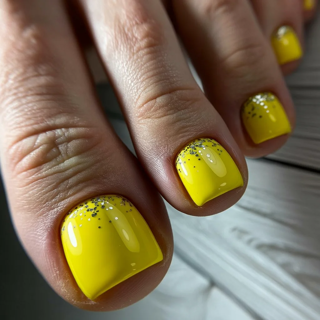 pedicure ideas summer trends 2026 Sunny Yellow Energy For Vacation Days