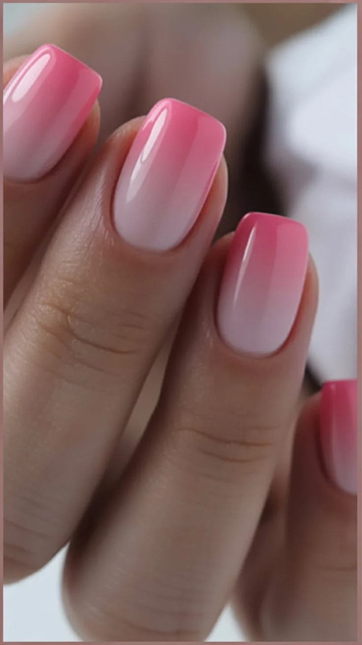 pink summer nails 2026 Soft Pink Ombre That Looks Like Summer Clouds