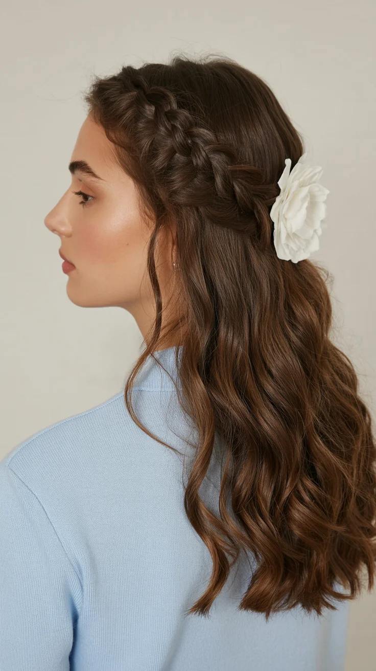 quick summer 5-minute hairstyles 2026 Romantic Crown Braids For Soft Summer Evenings