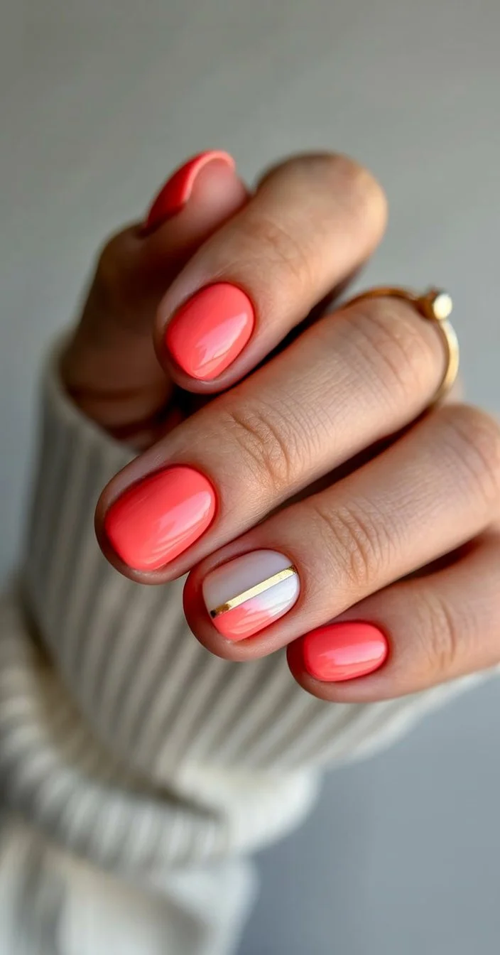 short gel nails summer 2026 Coral Glow For Endless Summer Days