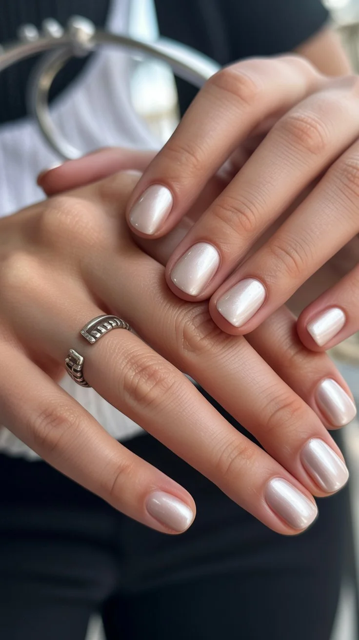 short gel nails summer 2026 Milky White Glow That Goes With Everything