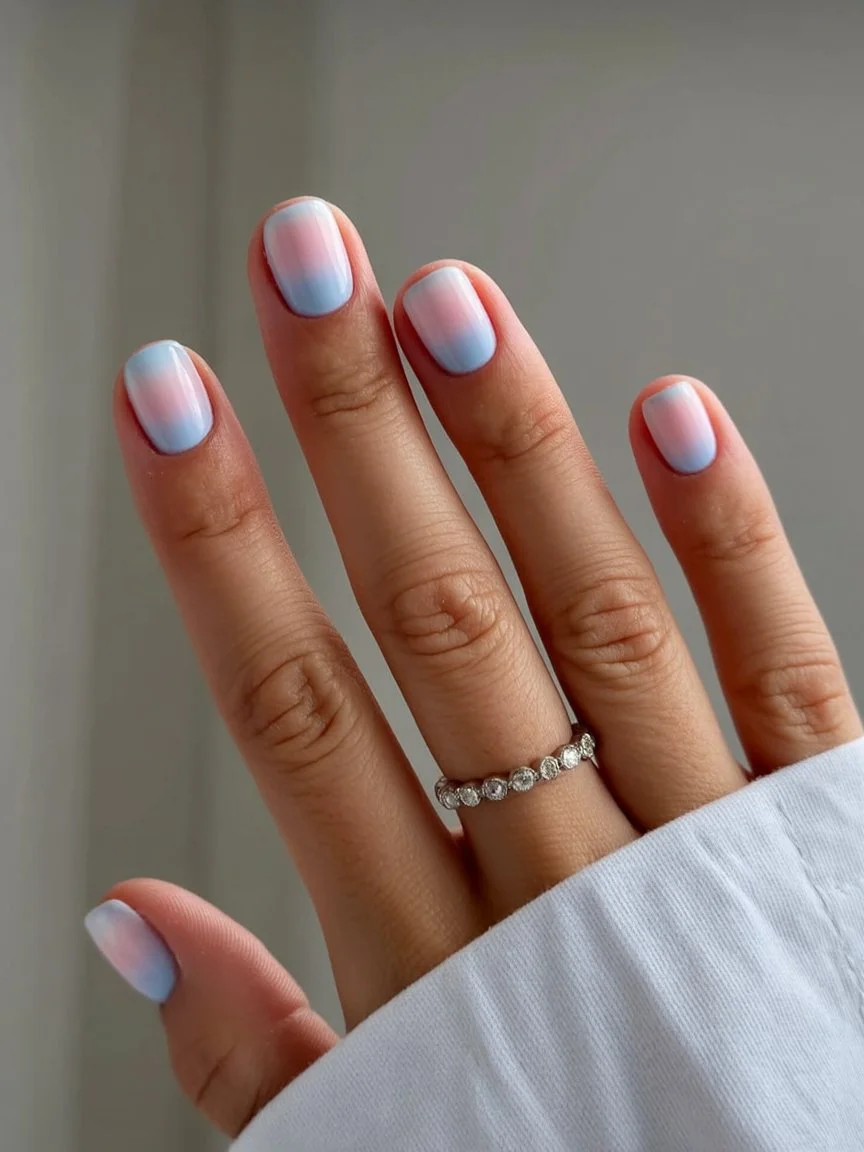 short summer nails 2026 Cotton Candy Ombre Nails For Dreamy Summer Moments