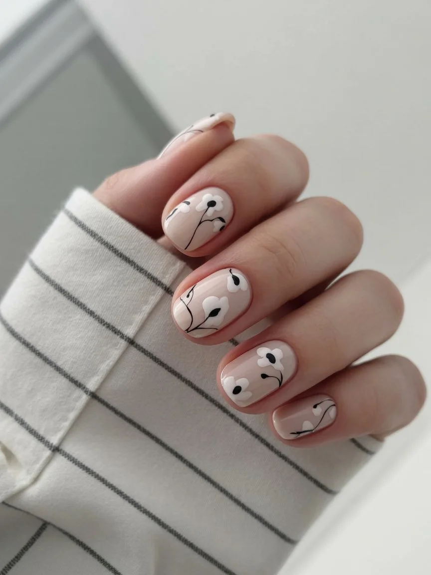 short summer nails 2026 Soft Floral Nails With Summer Morning Energy