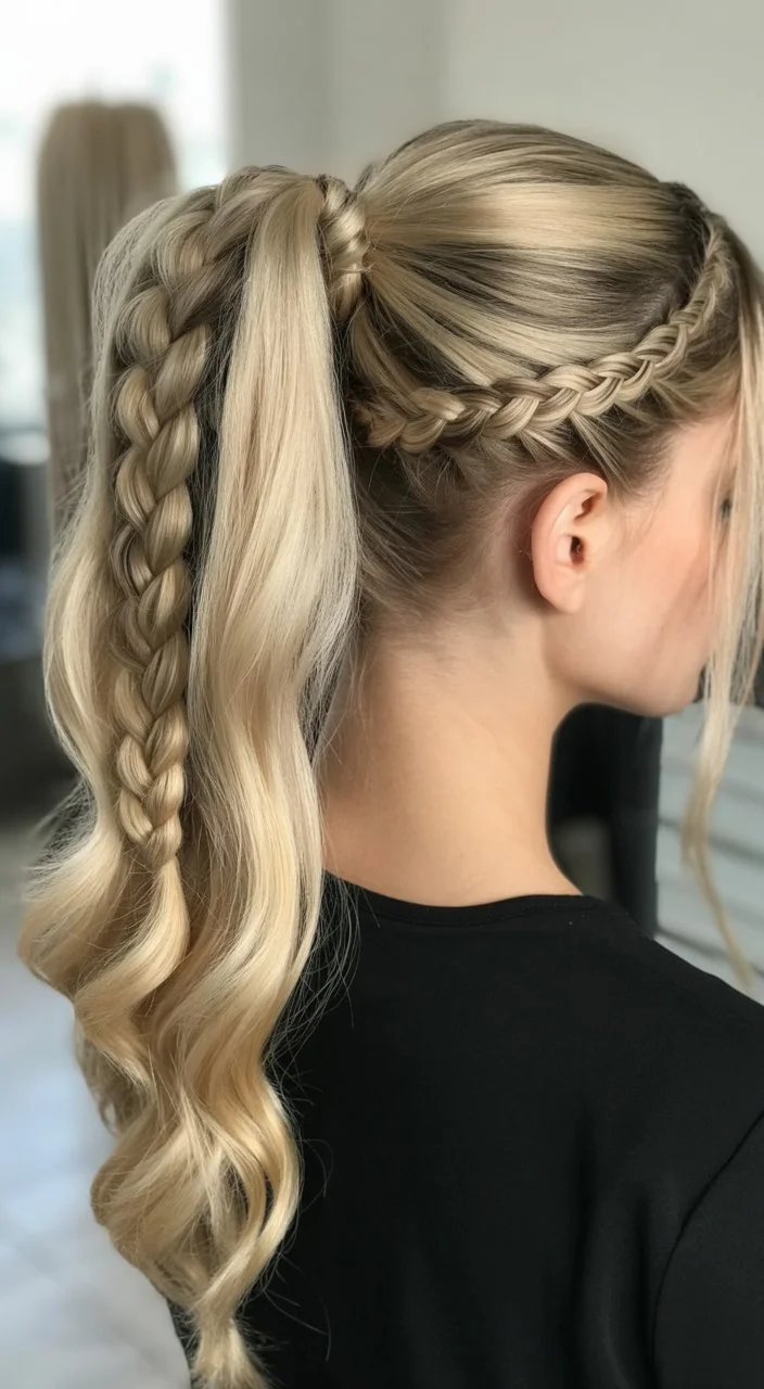 sleek summer ponytail hairstyle 2026 structured braided ponytail with defined texture
