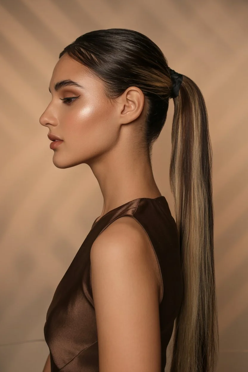 sleek summer ponytail hairstyle 2026 ultra sleek low ponytail with sculpted finish