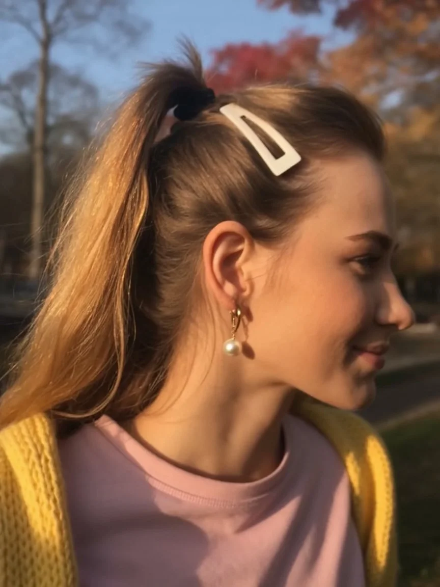 sleek summer ponytail hairstyle 2026 playful high ponytail with minimal clip detail