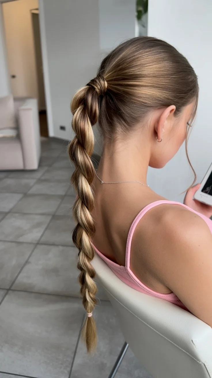 sleek summer ponytail hairstyle 2026 sleek braided ponytail with defined length detail