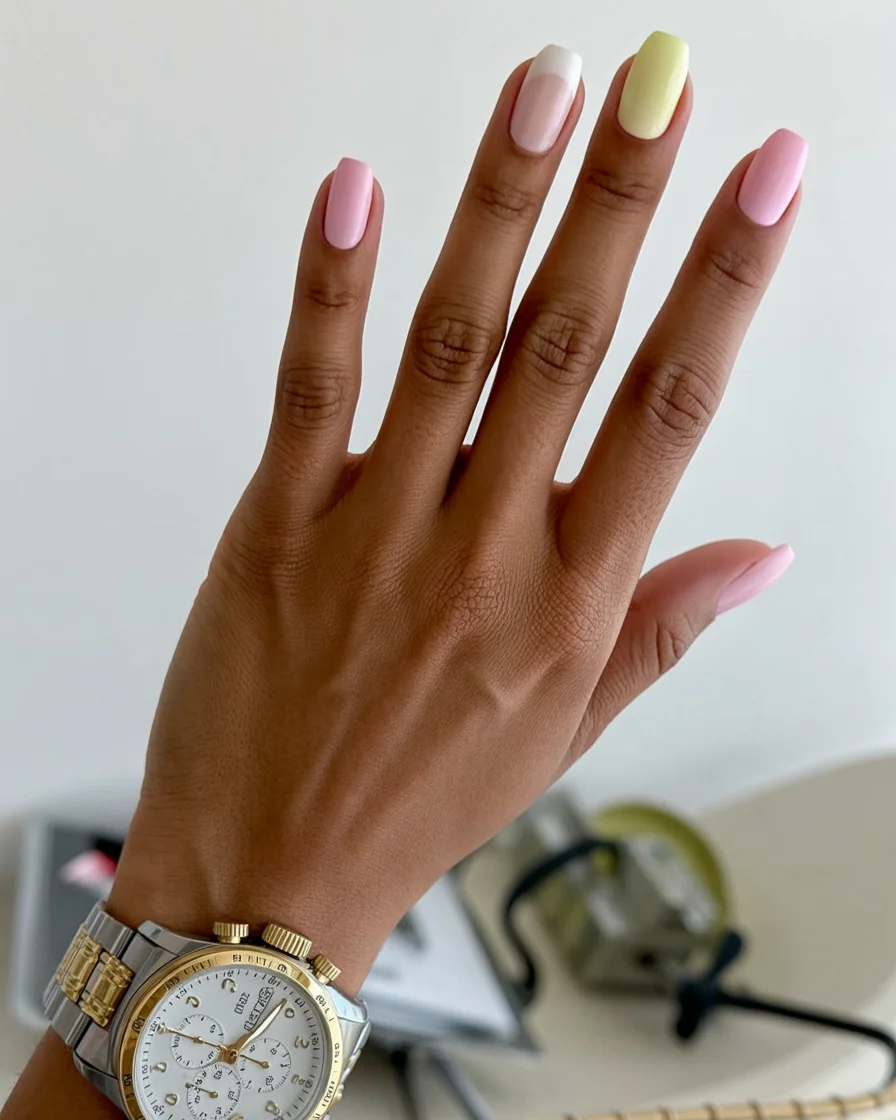 summer acrylic nails 2026 Minimal Pastel Block Nails For A Clean Summer Look