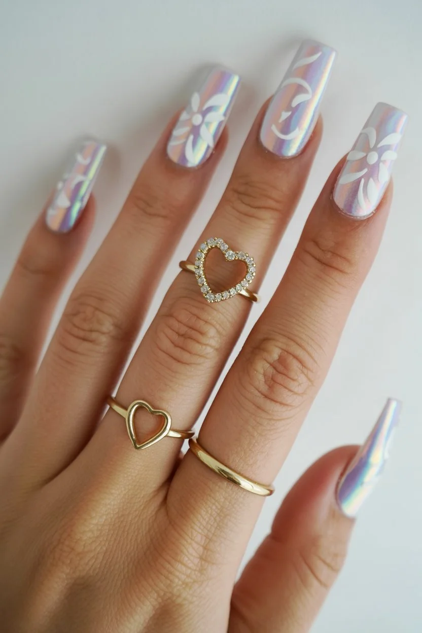 summer beach nails 2026 Pearl Shine Fantasy with Mermaid Glow Vibes