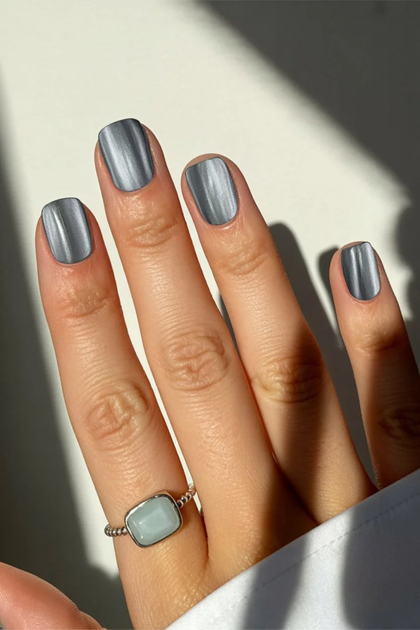 summer dip nails 2026 Steel Chrome Nails For The Cool Girl Summer Mood