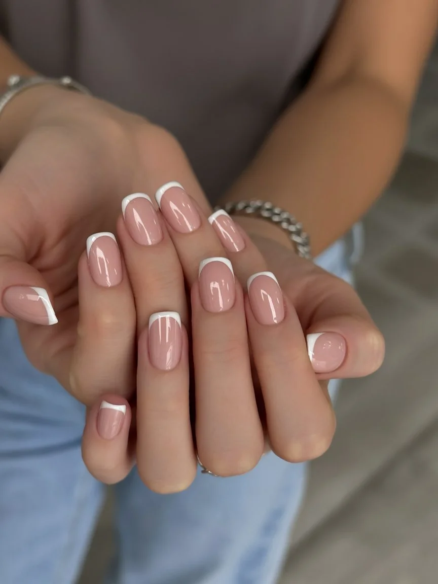 summer french tip nails 2026 Classic White French Tips That Always Feel Fresh