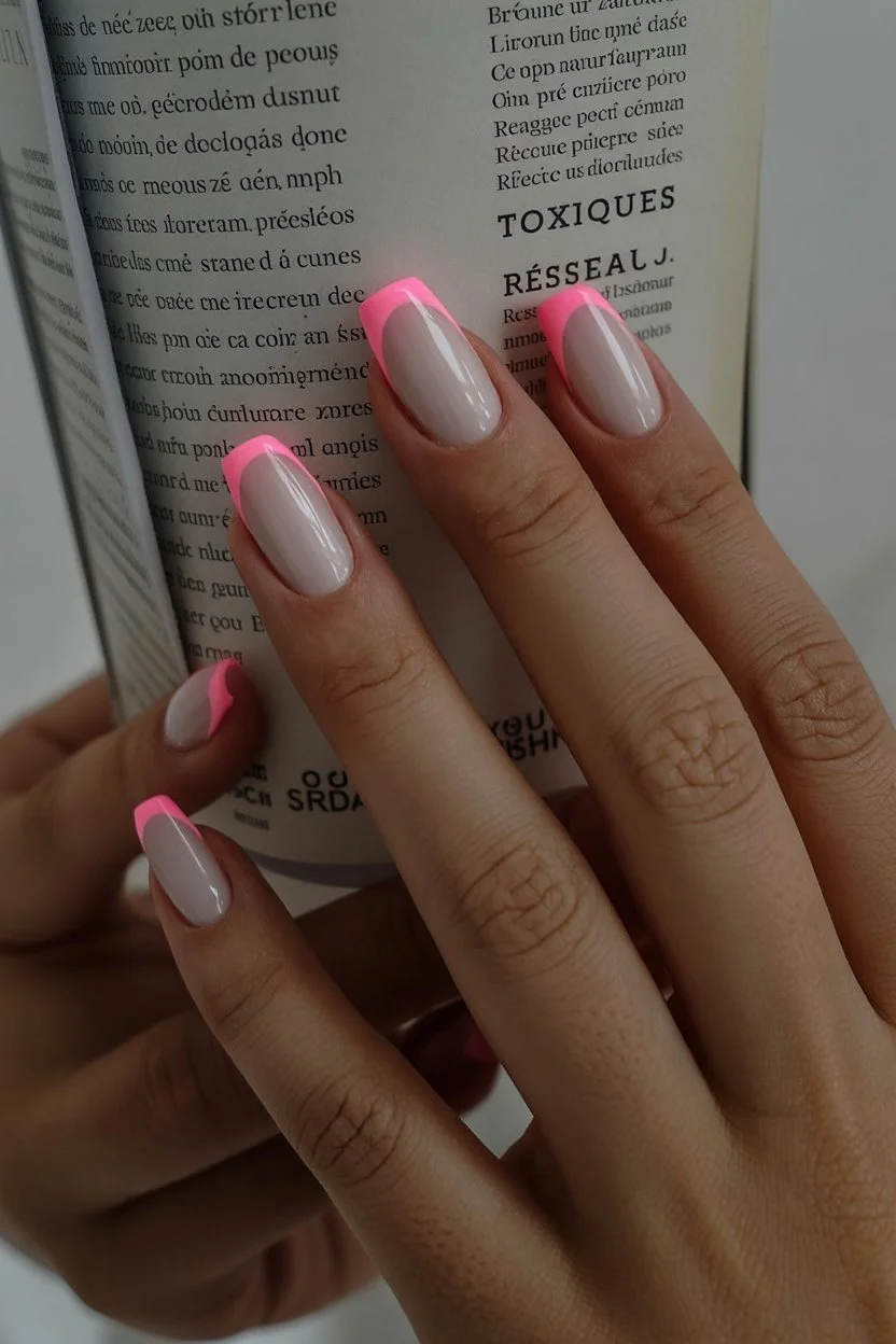 summer french tip nails 2026 Hot Pink French Tips That Feel Like July