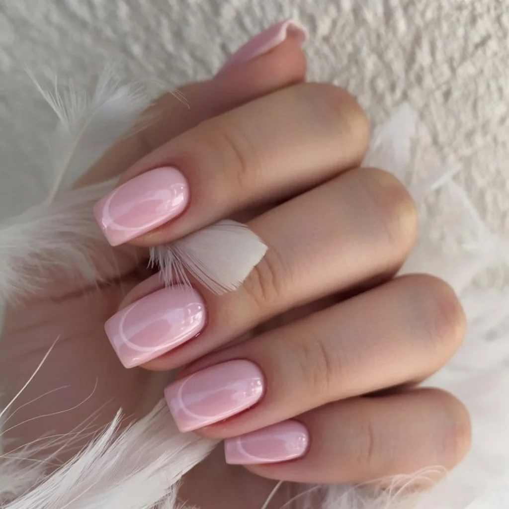 summer french tip nails 2026 Baby Pink Glossy Nails That Never Go Out Of Style