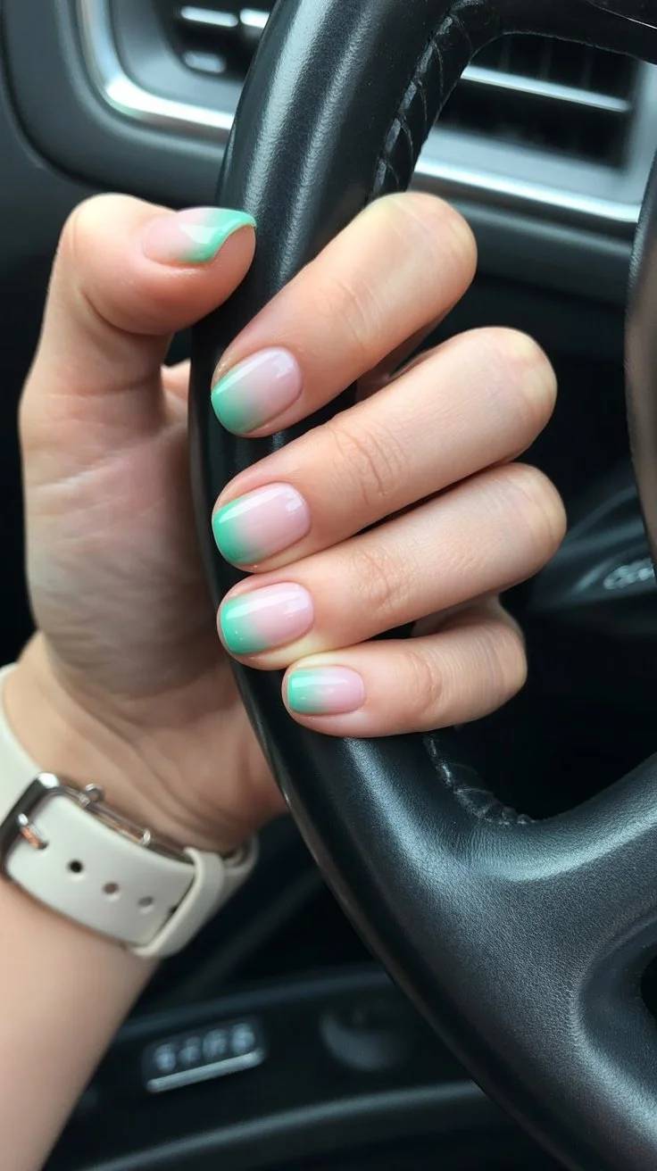 summer gel nails 2026 Mint Air French Tips For Fresh Summer Days