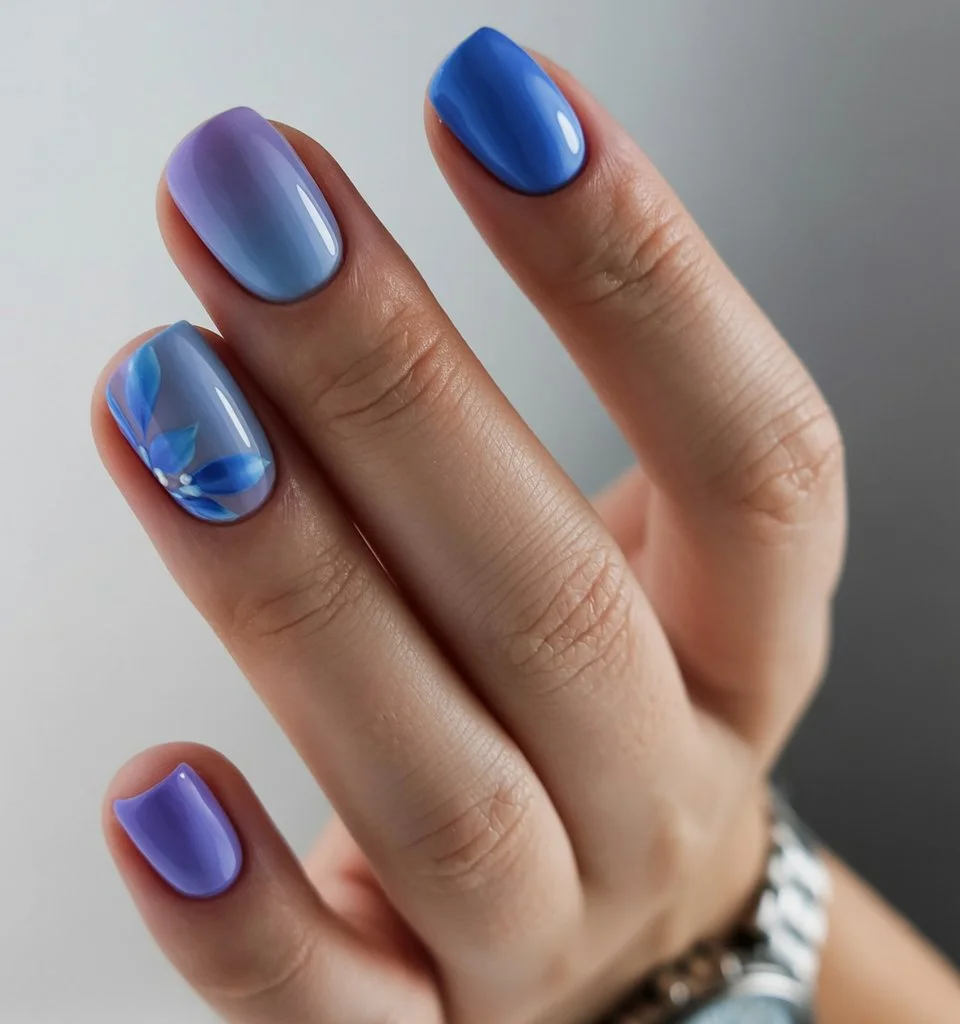 summer gel nails 2026 Blue Lavender Blends That Feel Like Summer Skies