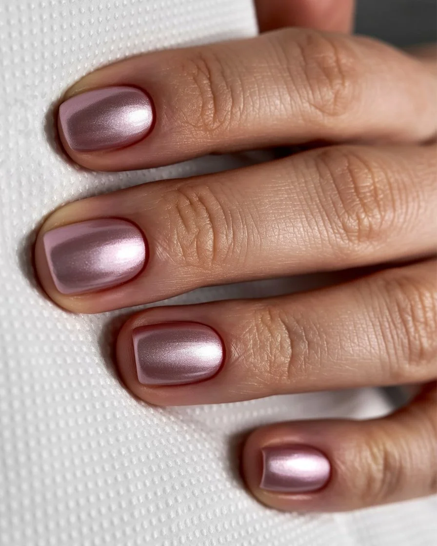 summer gel nails short simple 2026 Soft Pearl Glow For Quiet Luxury Summer Days