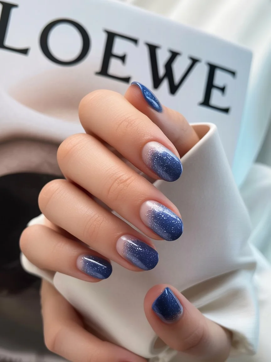 summer gel nails short simple 2026 Ocean Blue Ombre Nails That Feel Like A Late Summer Evening