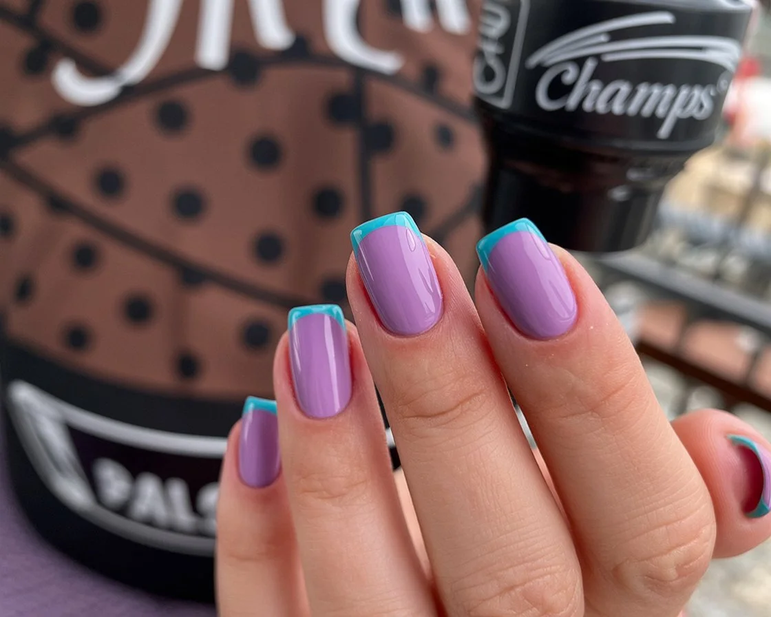 summer manicure color ideas 2026 Lavender And Aqua Tips For Playful Summer Days