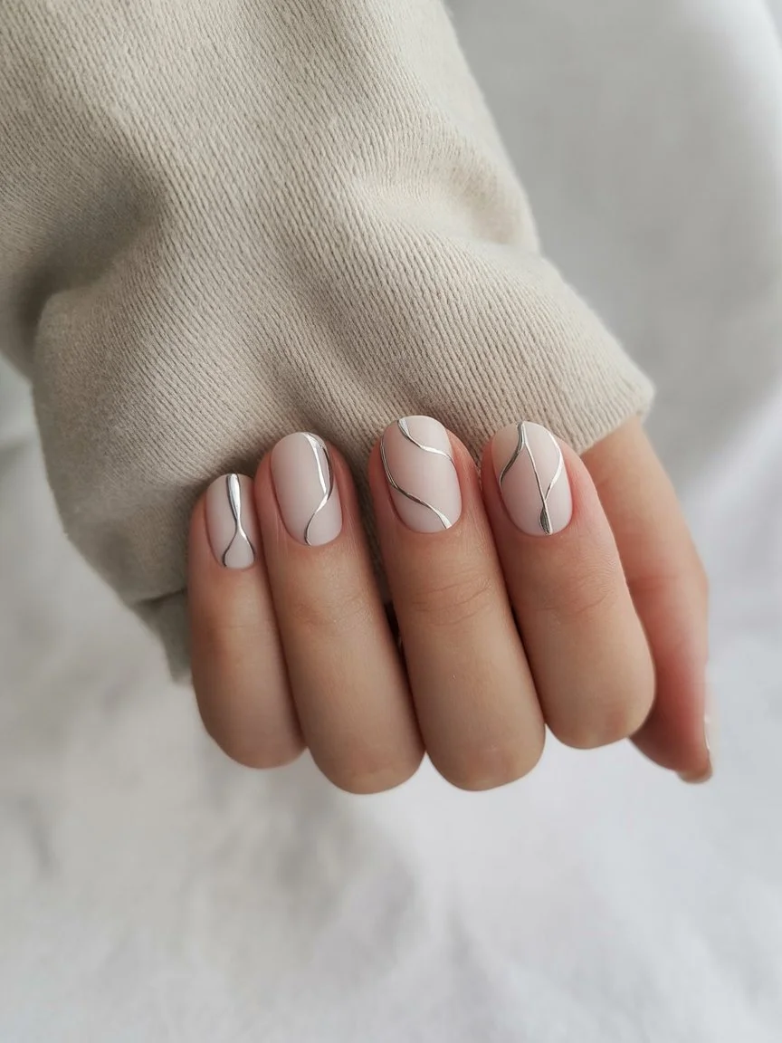 summer manicure color ideas 2026 Minimal Silver Lines For Elevated Everyday Style