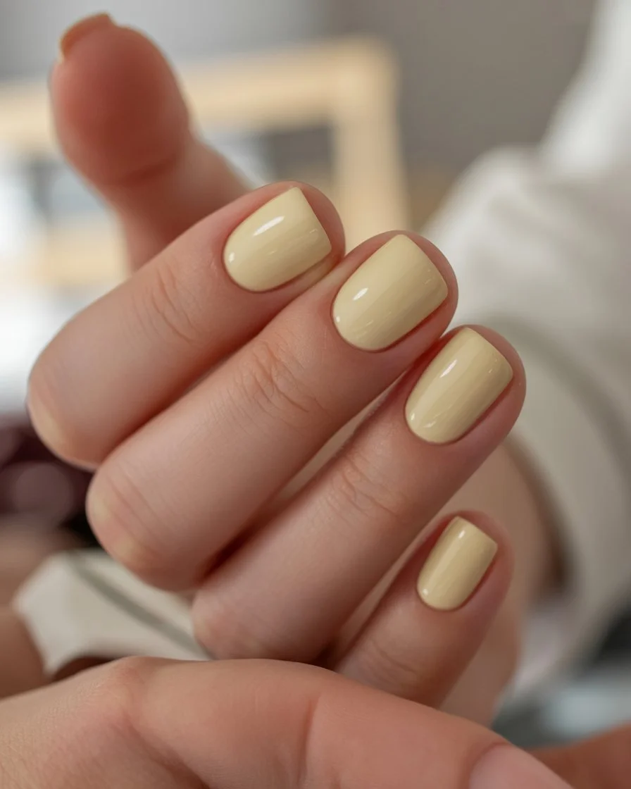 summer manicure color ideas 2026 Butter Yellow For Warm Mornings And Slow Weekends