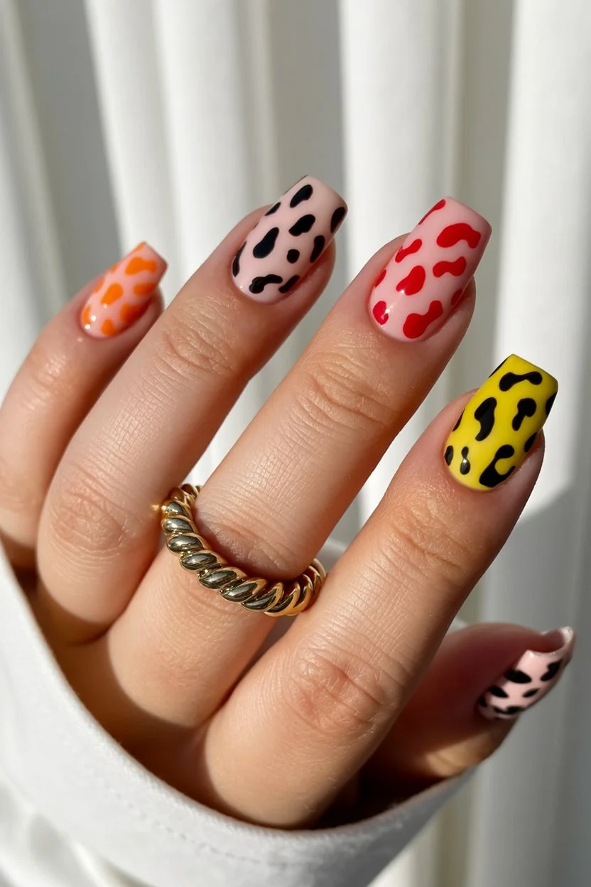 Summer nail art ideas 2026 Playful Pop Art Animal Print For Bold Summer Days