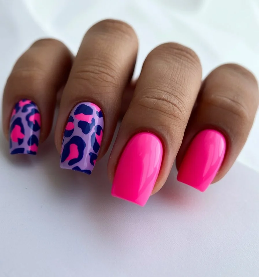 summer nail colors 2026 Neon Leopard Combos That Feel Made for Poolside Selfies