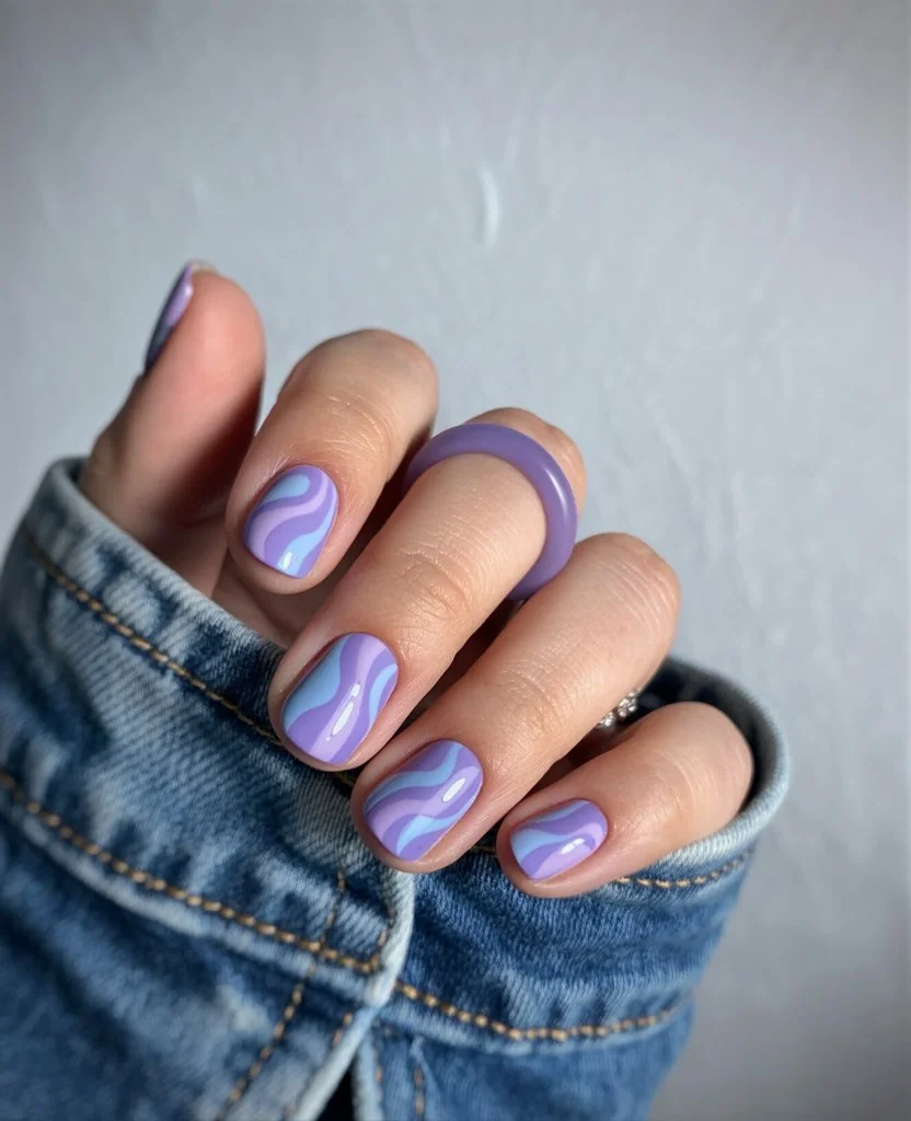 summer nail colors 2026 Dreamy Lavender Waves for Soft Summer Mornings
