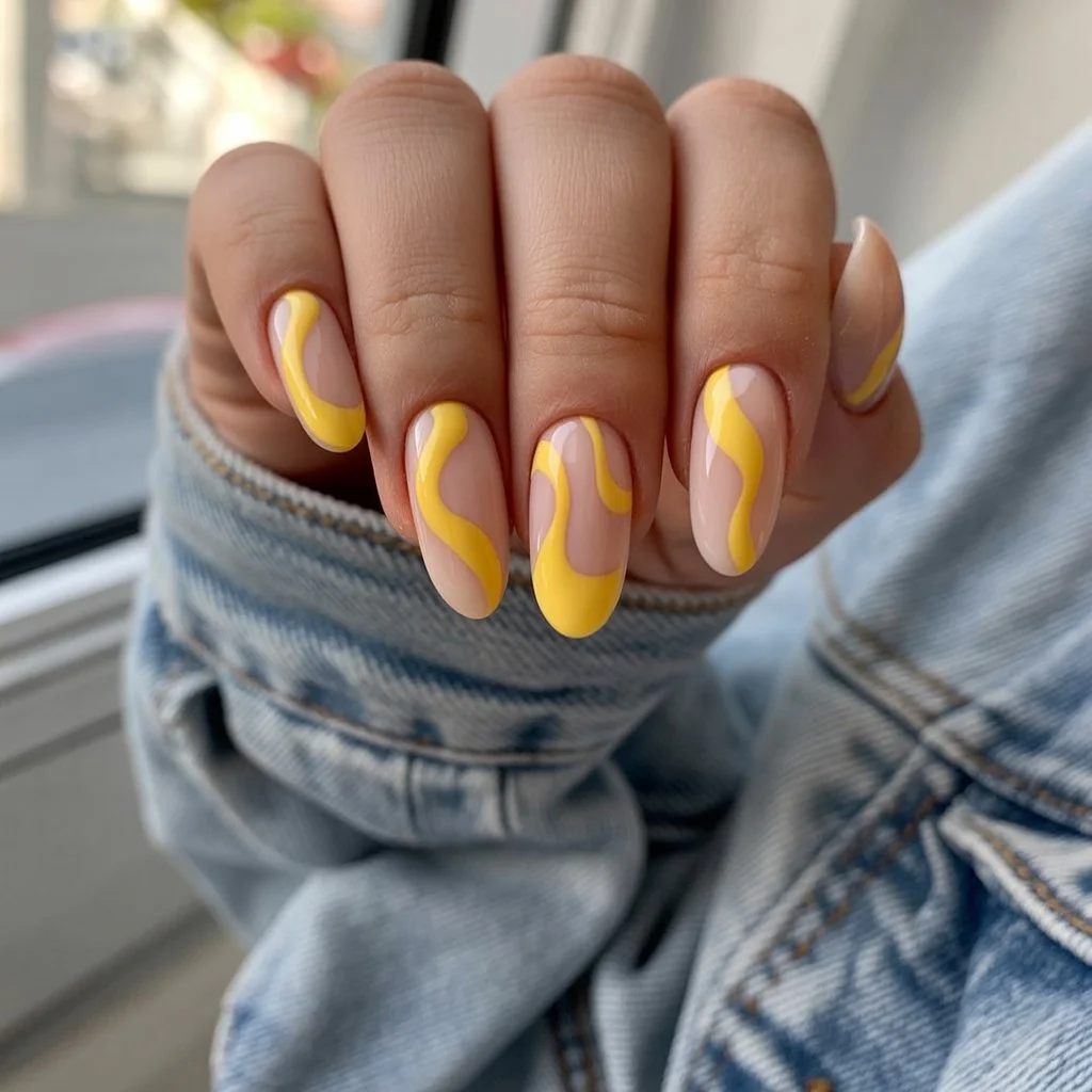 summer nail colors 2026 Sunny Yellow Waves for Happy Morning Energy