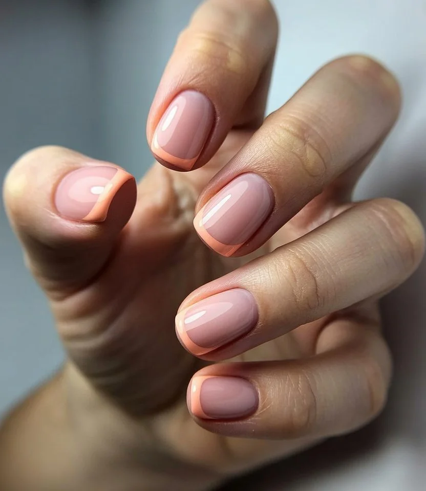 summer nail colours 2026 Peach French Tips With A Soft Clean Girl Finish