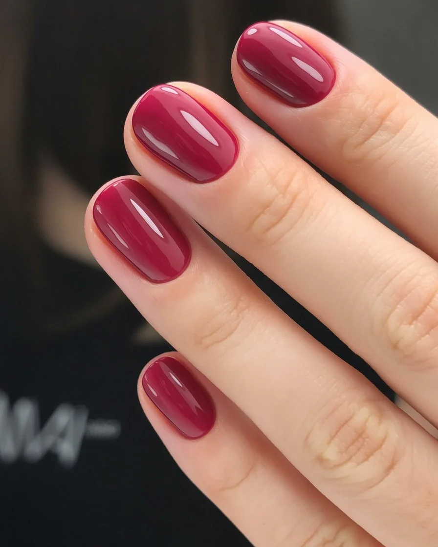 summer nail colours 2026 Glossy Berry Nails For Rich Summer Evenings