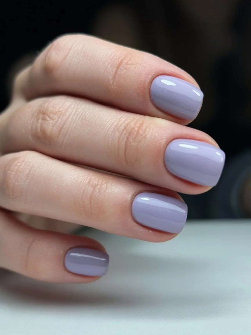 summer nail colours 2026 Milky Lilac Nails That Make Short Manicures Look Elegant