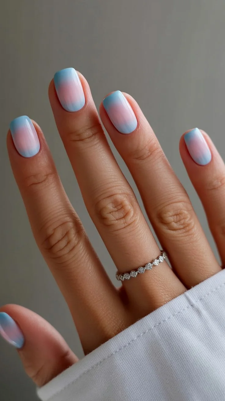 summer nail inspo 2026 Cloud Soft Blue Nails That Feel Like Summer Air