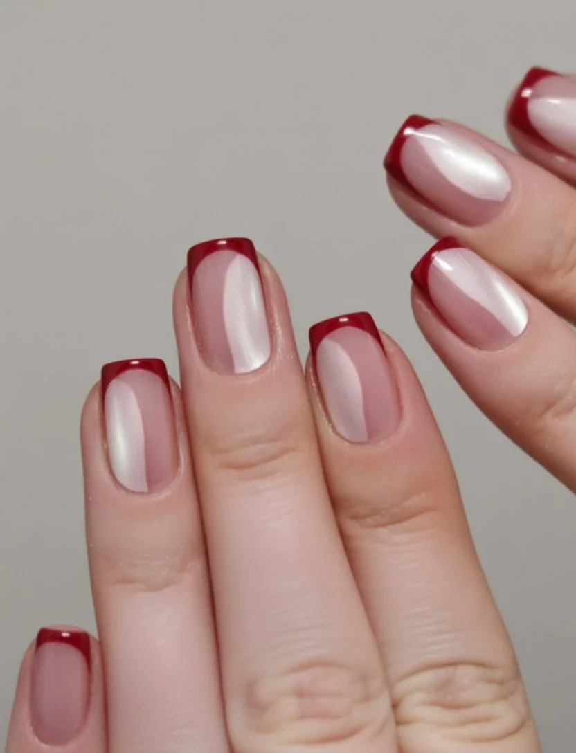 summer nail inspo 2026 Cherry Red French Tips With Quiet Luxury Energy
