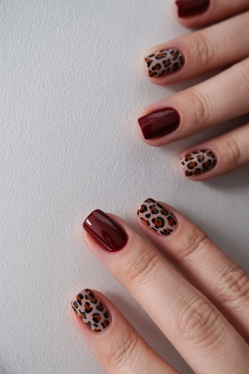 summer nail inspo 2026 Wild Cherry Leopard Nails With Unexpected Summer Drama