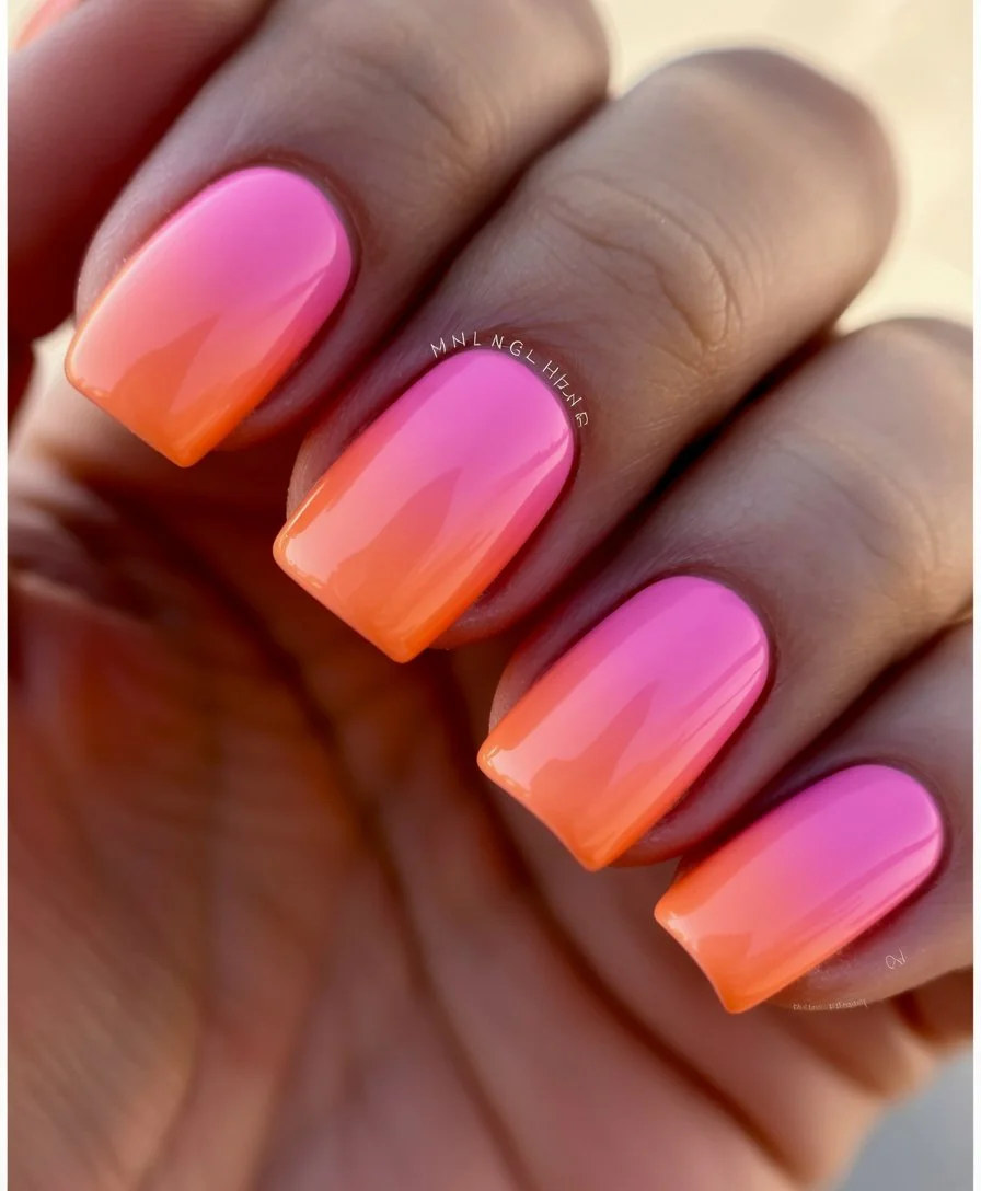 summer nail inspo 2026 Sunset Ombre Nails For Peak Vacation Mood