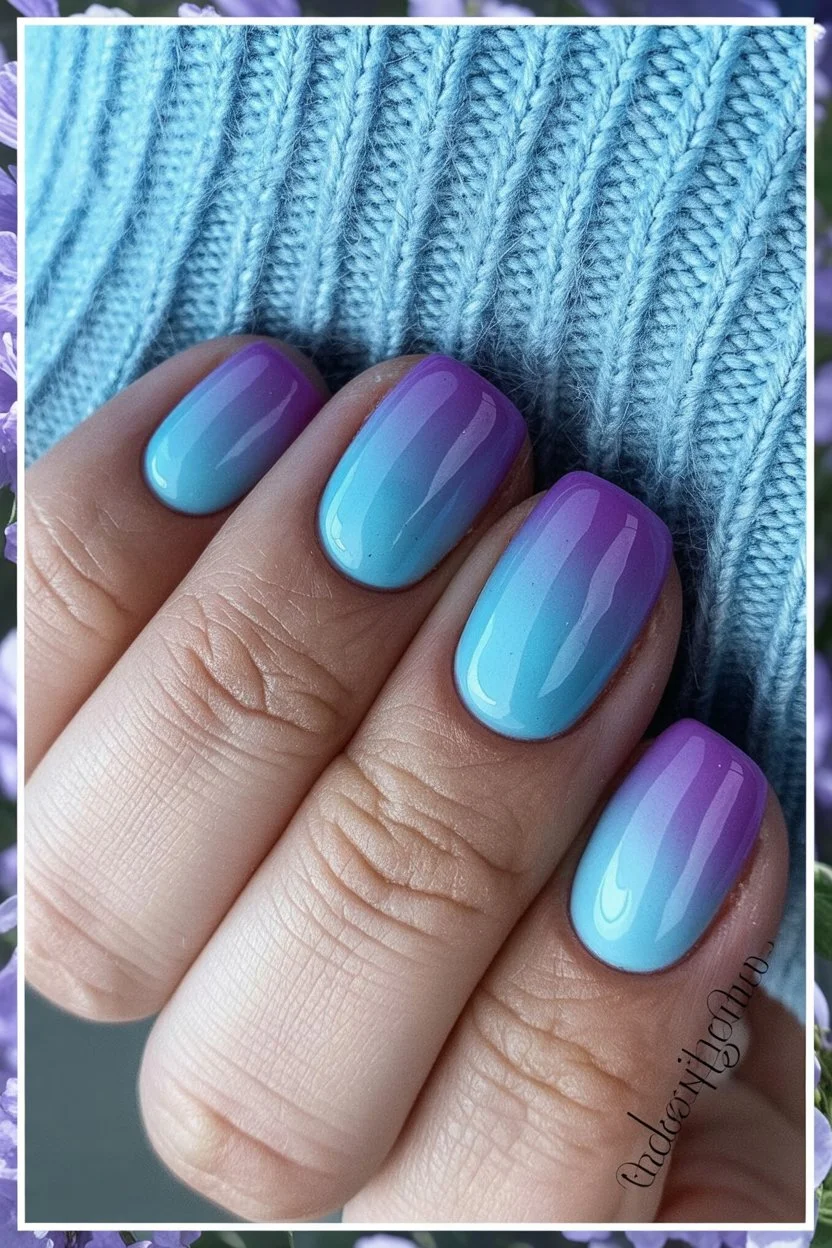 summer ombre nails 2026 Lavender Sky and Blue Dream Nails