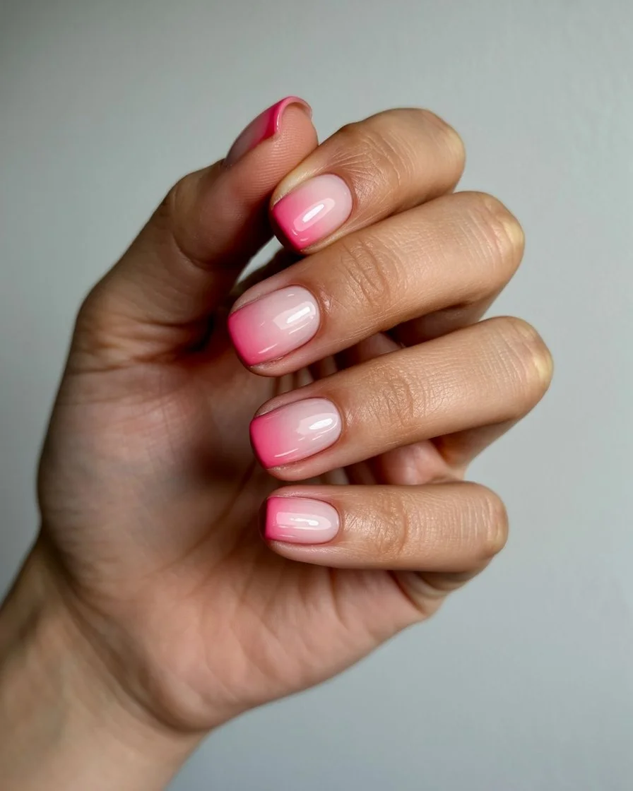 summer ombre nails 2026 Soft Pink French Glow for Minimal Days
