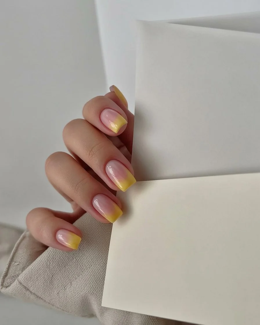 summer ombre nails 2026 Butter Yellow Ombre Nails That Feel Fresh And Sunny