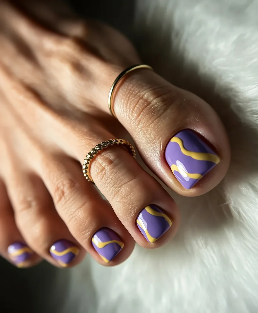 summer pedicure colors 2026 Lavender Waves With A Soft Retro Summer Mood