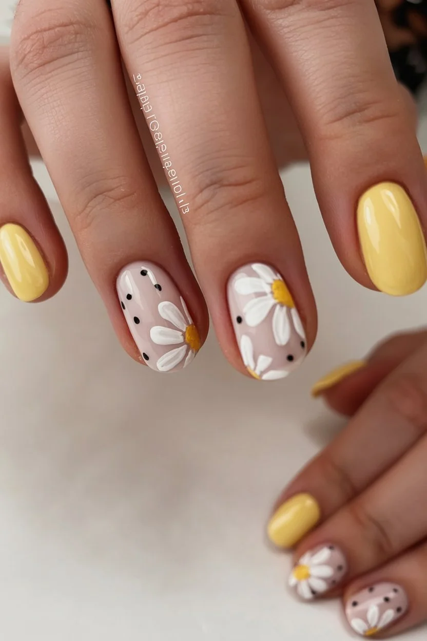 Summer yellow nails 2026 Daisy Daydreams For Soft Summer Moods