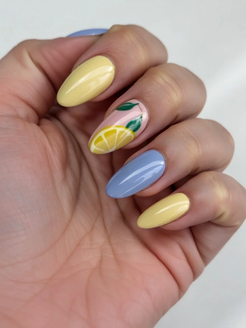 Summer yellow nails 2026 Lemon Slice Nails With Vacation Energy