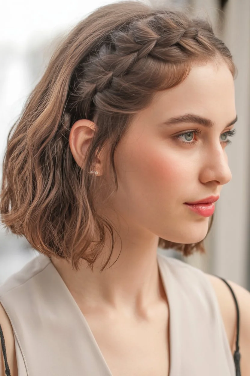 trendy summer hairstyles ideas 2026 short bob with side braids