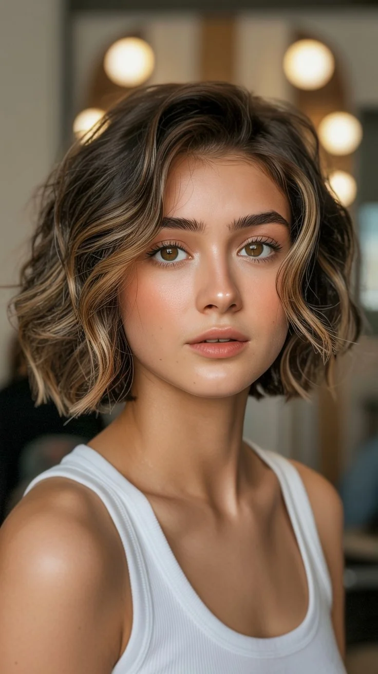 trendy summer hairstyles ideas 2026 textured bob with highlights