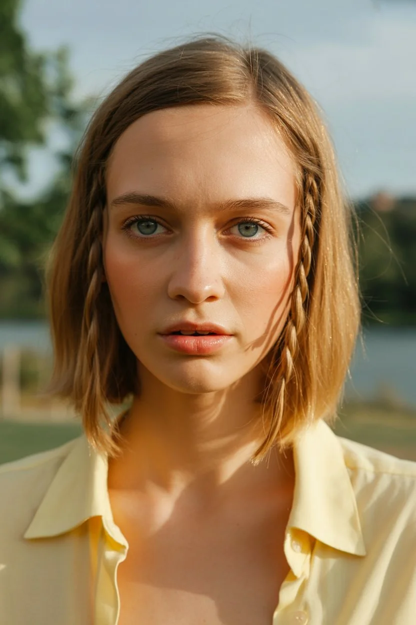trendy summer hairstyles ideas 2026 minimalist bob with braid detail