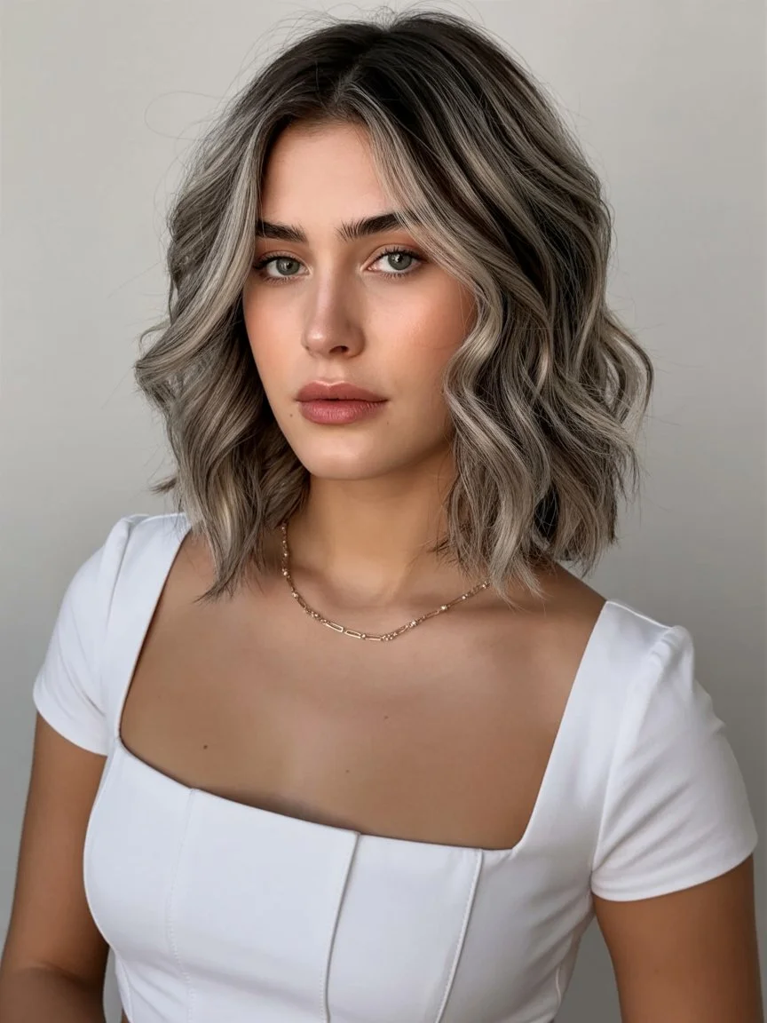 trendy summer hairstyles ideas 2026 wavy bob with cool tones