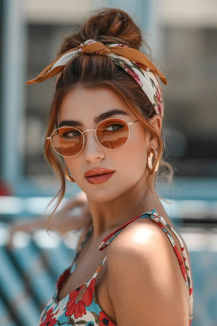 trendy summer hairstyles ideas 2026 scarf updo hairstyle