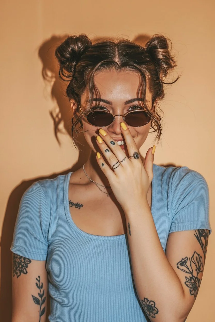 trendy summer hairstyles ideas 2026 double buns hairstyle