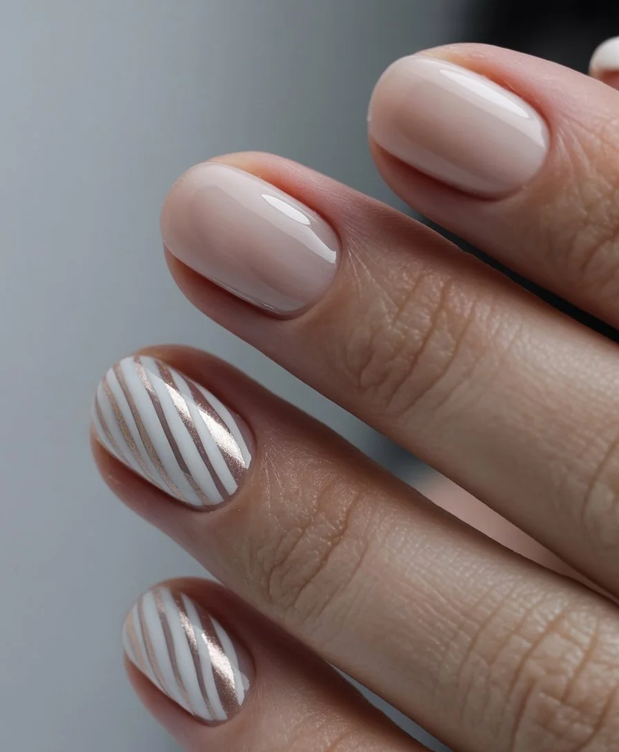trendy summer nails 2026 Soft White Lines With Quiet Luxury Energy