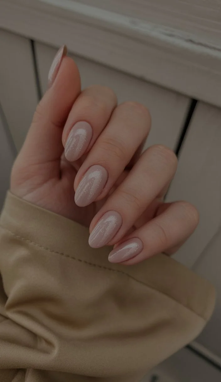 trendy summer nails 2026 Soft Pearl Glow For Everyday Summer Elegance