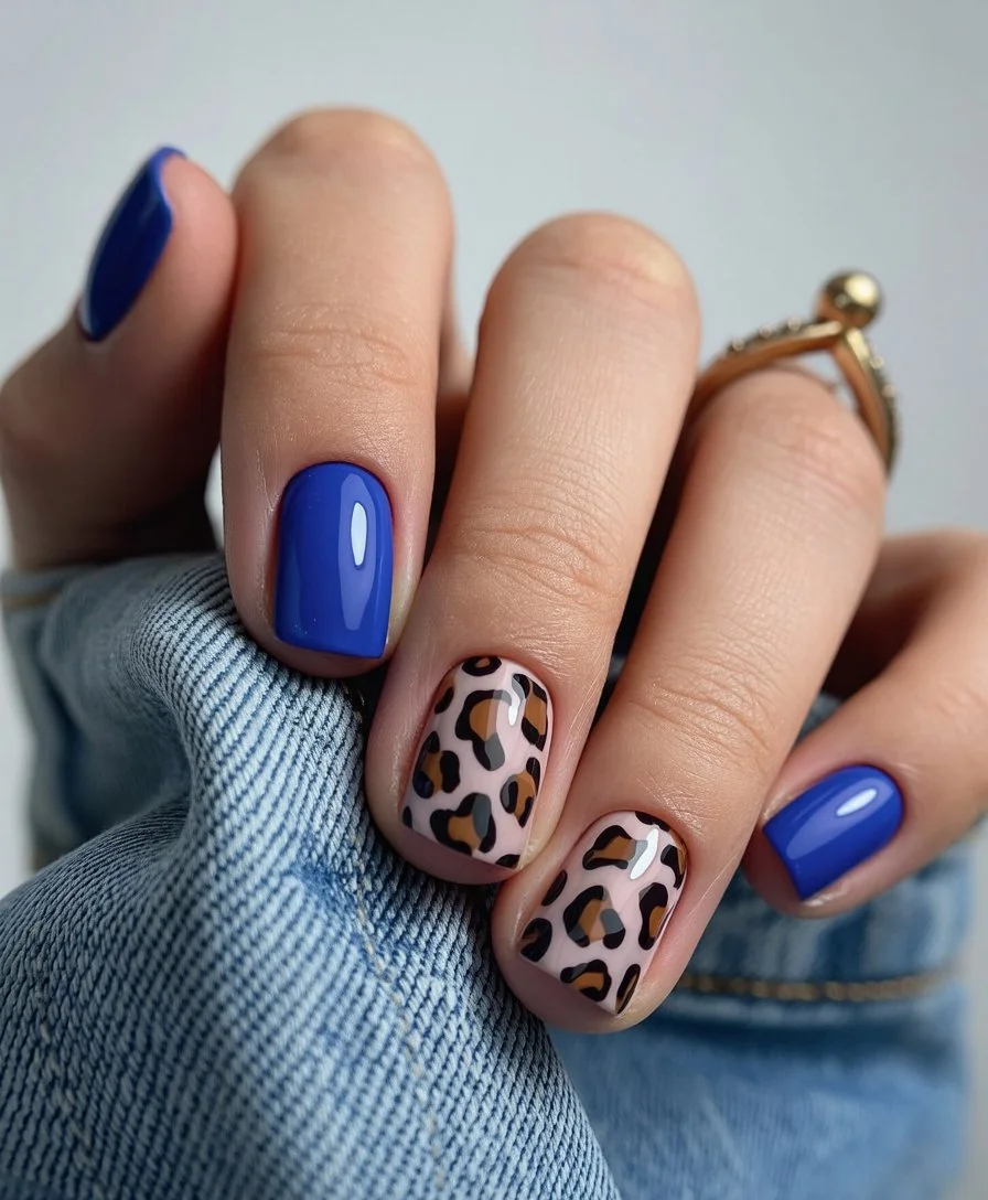trendy summer nails 2026 Electric Blue Meets Wild Girl Summer